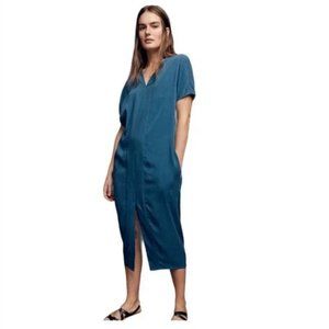 Universal Standard for J.Crew Cupro Caftan Tunic XXS Blue